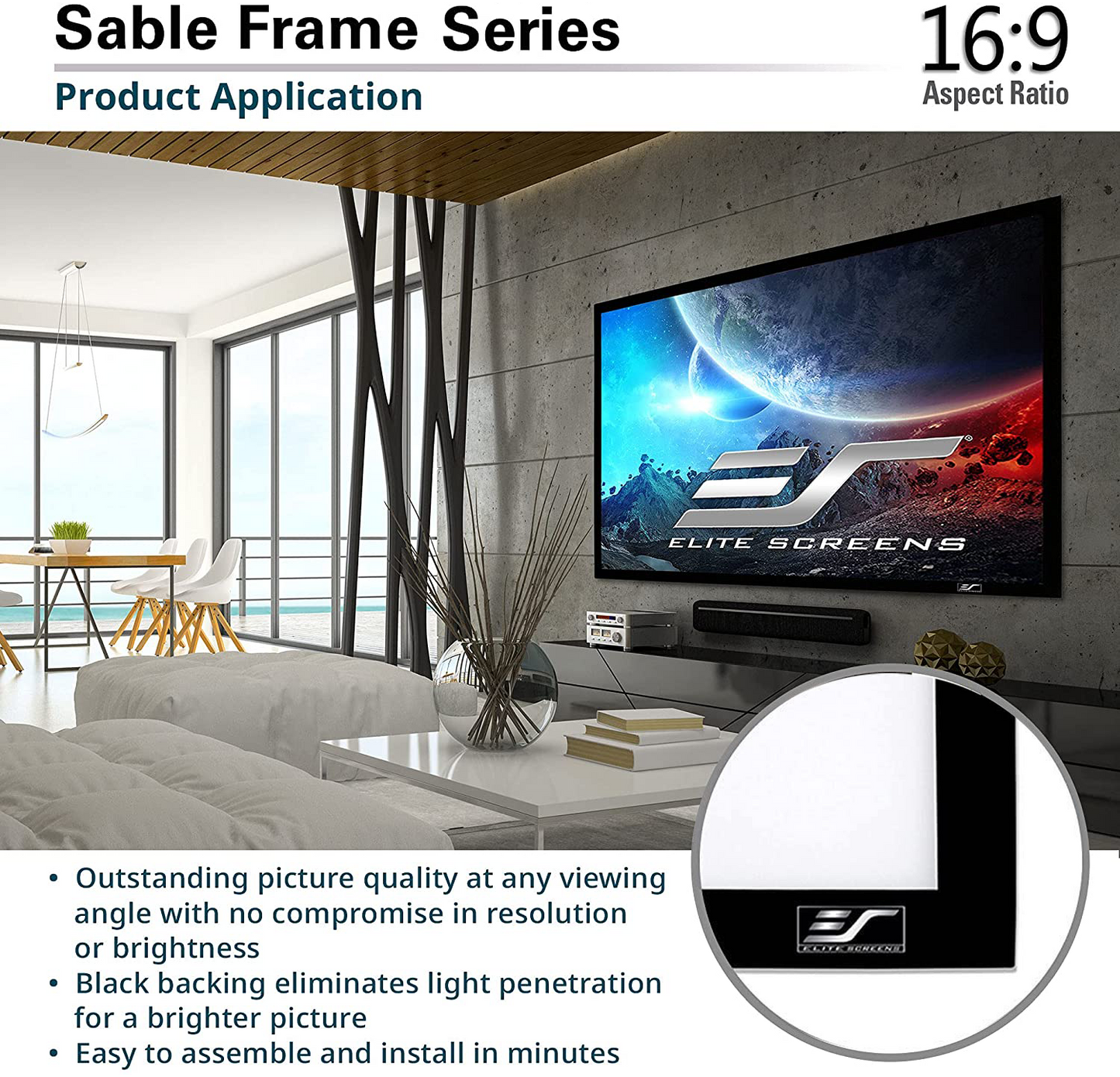 SABLE FRAME - ÉCRAN DE PROJECTION À CADRE FIXE